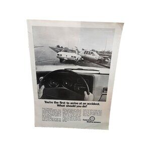 1978 Come To Shell For Answers Car Accident Original Vintage print ad 70s